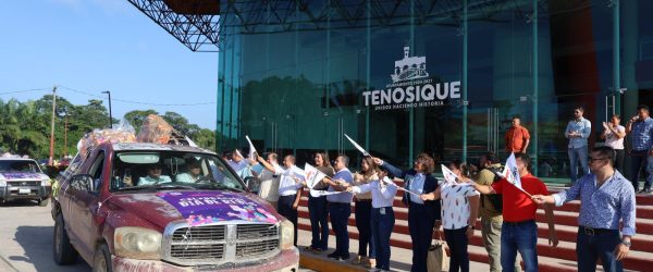 Bandera de salida para caravanas llenas de juguetes