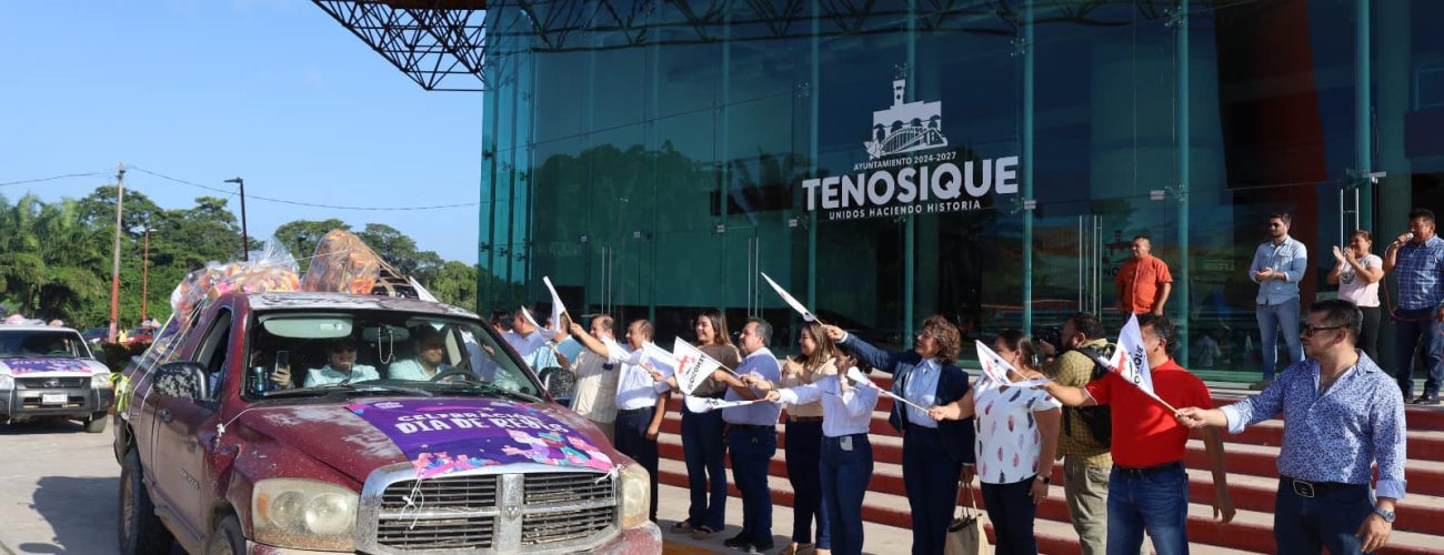 Bandera de salida para caravanas llenas de juguetes