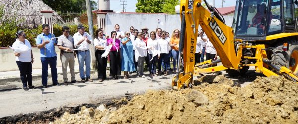 comienzo de la obra para rehabilitacion de calle en la colonia magisterial junio 2026